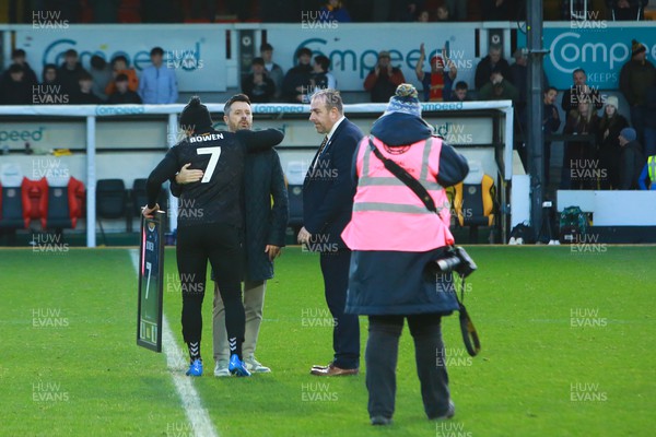 251123 - Newport County v Stockport County - Sky Bet League 2 - Newport County present past player Jason Bowen to the Rodney Parade crowd as they present him with a specially designed MND shirt 
