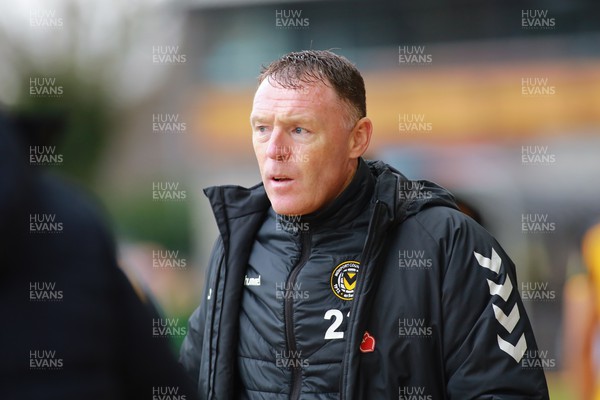 250223 - Newport County v Sutton United - Sky Bet League 2 - Manager of Newport County Graham Coughlan