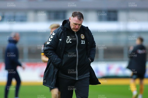 250223 - Newport County v Sutton United - Sky Bet League 2 - Manager of Newport County Graham Coughlan is dejected at the end of the game