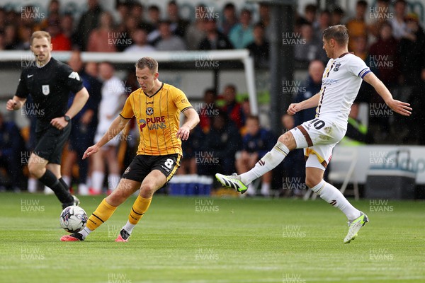 260823 - Newport County v Sutton United - SkyBet League Two - Bryn Morris of Newport County takes a shot at goal