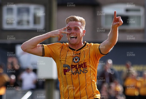 260823 - Newport County v Sutton United - SkyBet League Two - Will Evans of Newport County celebrates scoring a goal