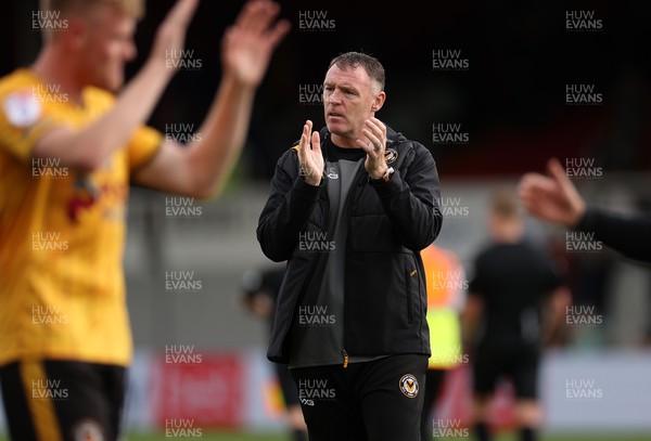 260823 - Newport County v Sutton United - SkyBet League Two - Newport County Manager Graham Coughlan thanks the fans at full time