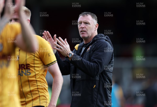 260823 - Newport County v Sutton United - SkyBet League Two - Newport County Manager Graham Coughlan thanks the fans