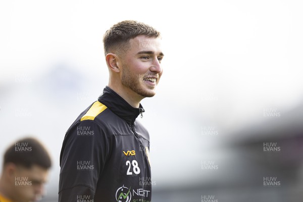 030224 - Newport County v Swindon Town - Sky Bet League 2 - Matthew Baker of Newport County during the warm up