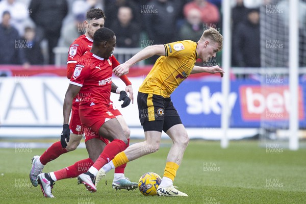 030224 - Newport County v Swindon Town - Sky Bet League 2 - Will Evans of Newport County in action