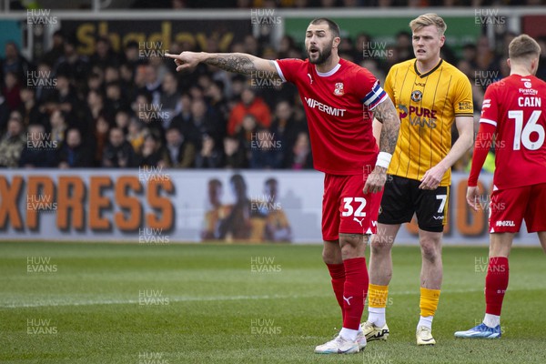030224 - Newport County v Swindon Town - Sky Bet League 2 - Charlie Austin of Swindon Town in action
