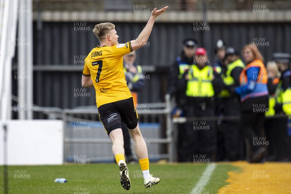 030224 - Newport County v Swindon Town - Sky Bet League 2 - Will Evans of Newport County celebrates scoring his sides first goal