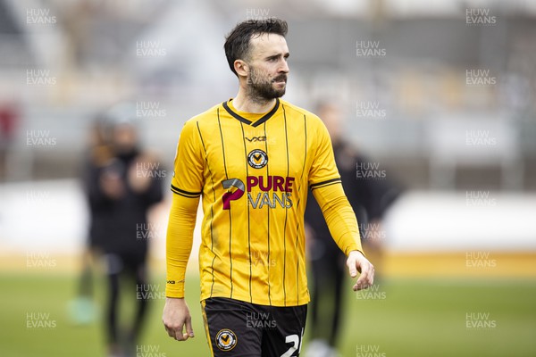 030224 - Newport County v Swindon Town - Sky Bet League 2 - Aaron Wildig of Newport County at full time