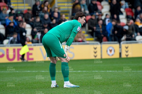 040223 - Newport County v Swindon Town - Sky Bet League 2 - Sol Brynn of Swindon Town dejected after Newport's second goal