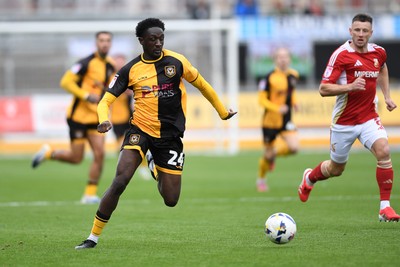 041025 - Newport County v Swindon Town - Sky Bet League 2 - Nathan Opoku of Newport County