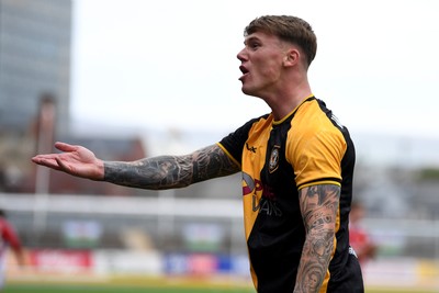 041025 - Newport County v Swindon Town - Sky Bet League 2 - Kai Whitmore of Newport County appeals