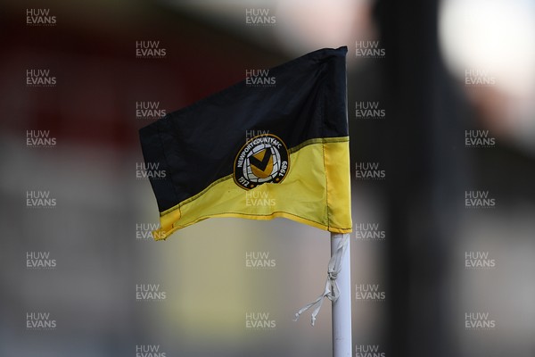 041025 - Newport County v Swindon Town - Sky Bet League 2 - A corner flag