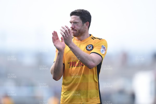 140418 - Newport County v Swindon Town - SkyBet League 2 - Ben Tozer of Newport County at the end of the game