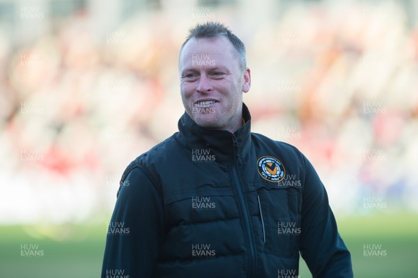 180120 - Newport County v Swindon Town - Sky Bet League 2 - Mike Flynn manager of Newport County 