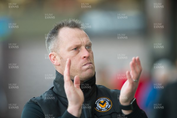 180120 - Newport County v Swindon Town - Sky Bet League 2 - Mike Flynn manager of Newport County 