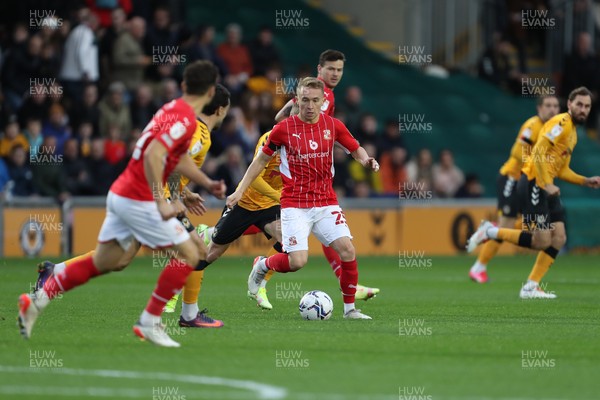 201121 - Newport County v Swindon Town - Sky Bet League 2 - Harry Parsons of Swindon Town looks for support