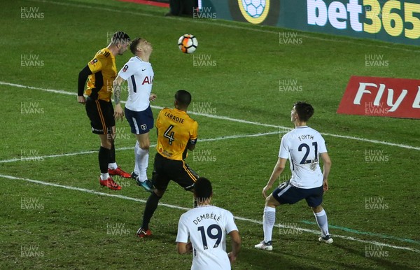270118 - Newport County v Tottenham Hotspur - FA Cup - Padraig Amond of Newport County scores a goal