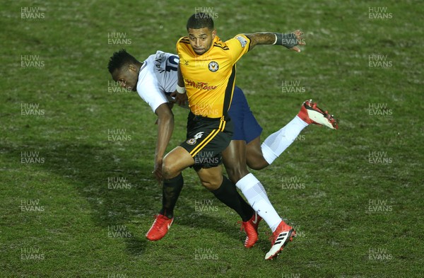 270118 - Newport County v Tottenham Hotspur - FA Cup - Joss Labadie of Newport County tackles Victor Wanyama of Tottenham Hotspur