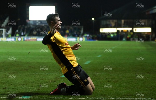 270118 - Newport County  v Tottenham Hotspur, Emirates FA Cup Fourth Round - Padraig Amond of Newport County celebrates after scoring goal