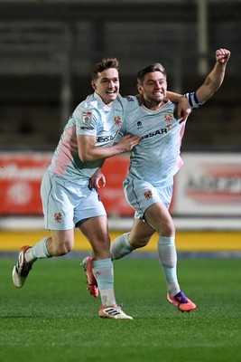 030326 - Newport County v Tranmere Rovers - Sky Bet League 2 - Sam Finley of Tranmere celebrates scoring a goal with team mates