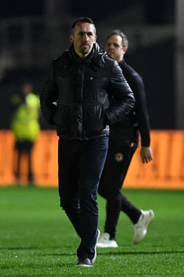 030326 - Newport County v Tranmere Rovers - Sky Bet League 2 - Newport County Head Coach, Christian Fuchs at full time