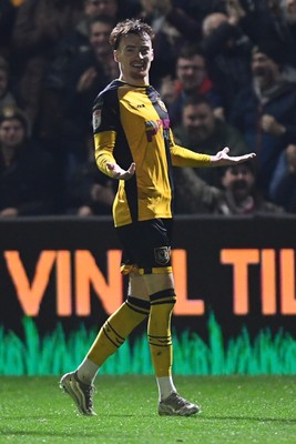 030326 - Newport County v Tranmere Rovers - Sky Bet League 2 - Michael Spellman of Newport County celebrates scoring a goal