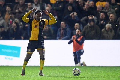 030326 - Newport County v Tranmere Rovers - Sky Bet League 2 - Bobby Kamwa of Newport County