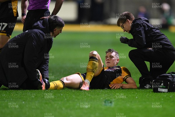 030326 - Newport County v Tranmere Rovers - Sky Bet League 2 - Sven Sprangler of Newport County receives treatment 