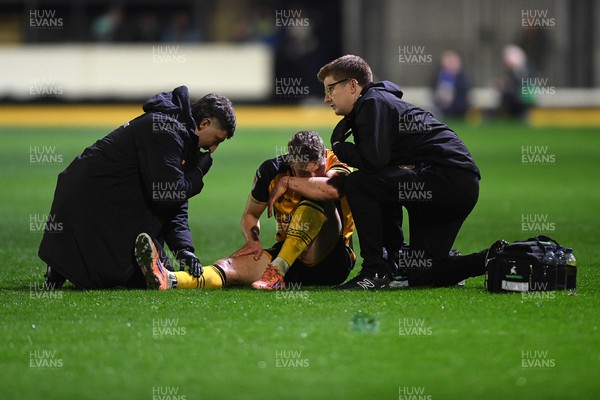030326 - Newport County v Tranmere Rovers - Sky Bet League 2 - Sven Sprangler of Newport County receives treatment 