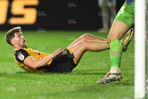 030326 - Newport County v Tranmere Rovers - Sky Bet League 2 - Cameron Evans of Newport County scores a goal