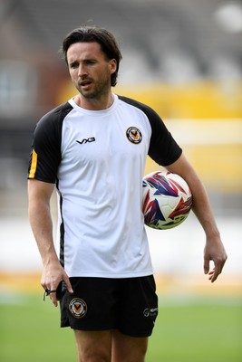030525 - Newport County v Tranmere Rovers - Sky Bet League 2 - Aaron Wildig of Newport County coaching his side