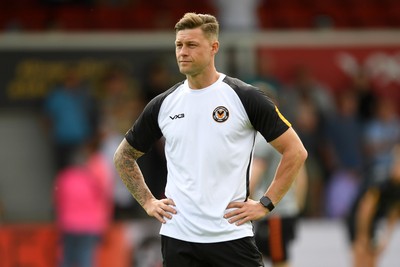 030525 - Newport County v Tranmere Rovers - Sky Bet League 2 - James Clarke of Newport County coaching his side