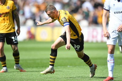 030525 - Newport County v Tranmere Rovers - Sky Bet League 2 - Shane McLoughlin of Newport County celebrates scoring the first goal of the game