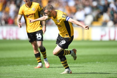030525 - Newport County v Tranmere Rovers - Sky Bet League 2 - Shane McLoughlin of Newport County celebrates scoring the first goal of the game