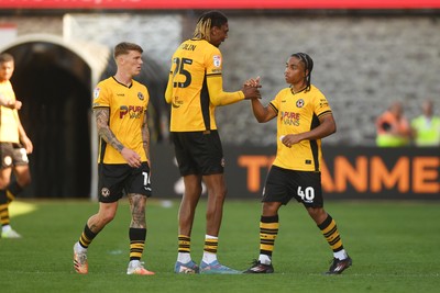 030525 - Newport County v Tranmere Rovers - Sky Bet League 2 - Moses Alexander-Walker of Newport County makes his debut
