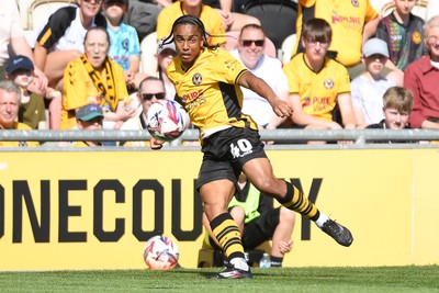 030525 - Newport County v Tranmere Rovers - Sky Bet League 2 - Moses Alexander-Walker of Newport County