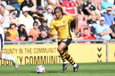 030525 - Newport County v Tranmere Rovers - Sky Bet League 2 - Moses Alexander-Walker of Newport County
