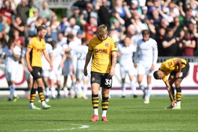 030525 - Newport County v Tranmere Rovers - Sky Bet League 2 - Dejected Newport after conceding the 4th goal