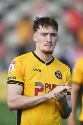 030525 - Newport County v Tranmere Rovers - Sky Bet League 2 - Michael Spellman of Newport County applauding fans at full time
