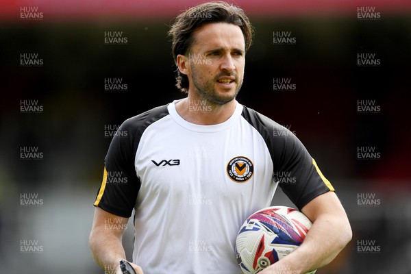 030525 - Newport County v Tranmere Rovers - Sky Bet League 2 - Aaron Wildig of Newport County coaching his side