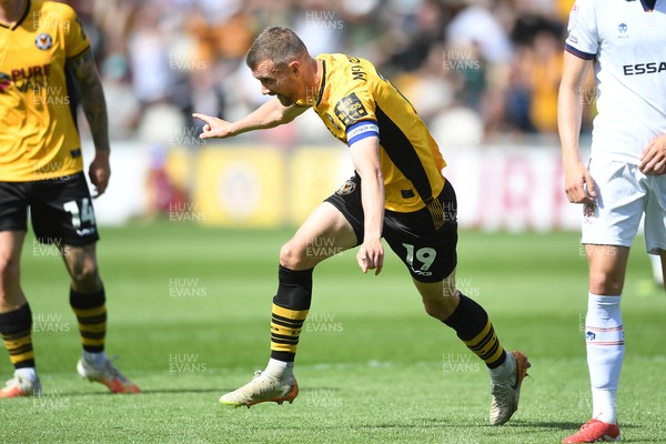 030525 - Newport County v Tranmere Rovers - Sky Bet League 2 - Shane McLoughlin of Newport County celebrates scoring the first goal of the game