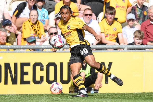 030525 - Newport County v Tranmere Rovers - Sky Bet League 2 - Moses Alexander-Walker of Newport County