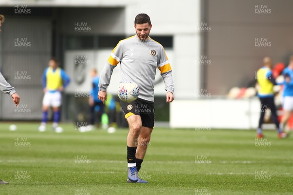 060419 Newport County v Tranmere Rovers - Sky Bet League 2 - Padraig Amond of Newport County warms up for his 100th game  