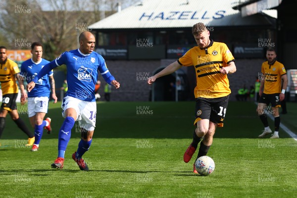 060419 Newport County v Tranmere Rovers - Sky Bet League 2 - Ben Kennedy of Newport County takes on Jake Caprice of Tranmere Rovers