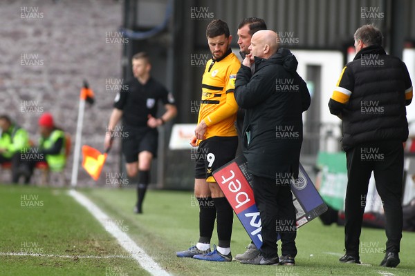 060419 Newport County v Tranmere Rovers - Sky Bet League 2 - Padraig Amond of Newport County comes off the bench to make his 100th appearance 