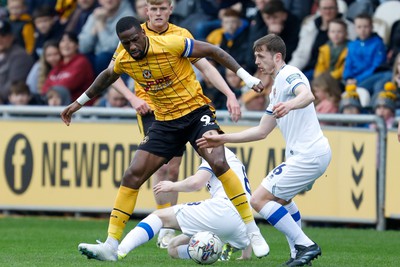 130424 - Newport County v Tranmere Rovers - Sky Bet League 2 -  Omar Bogle of Newport County