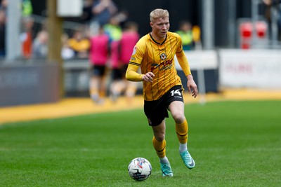 130424 - Newport County v Tranmere Rovers - Sky Bet League 2 -  Harrison Bright of Newport County 