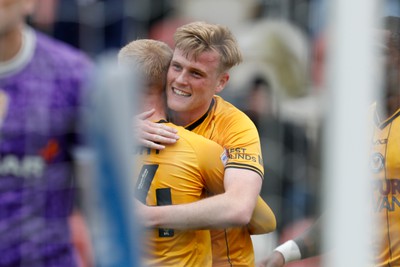 130424 - Newport County v Tranmere Rovers - Sky Bet League 2 -  Will Evans of Newport County celebrates after scoring