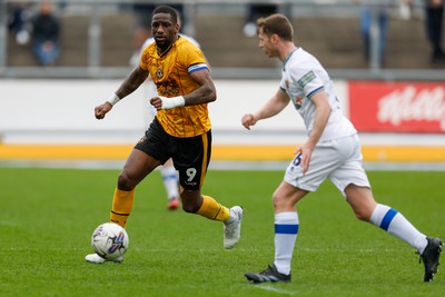 130424 - Newport County v Tranmere Rovers - Sky Bet League 2 -  Omar Bogle of Newport County