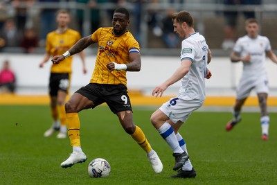 130424 - Newport County v Tranmere Rovers - Sky Bet League 2 -  Omar Bogle of Newport County